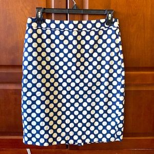 J CREW Polka Dots Pencil Skirt Size 2